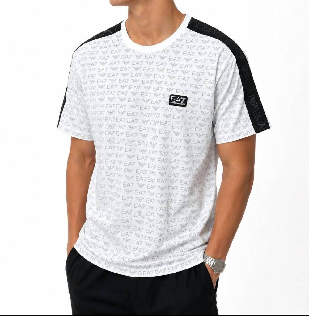 NEW EMPORIO ARMANI ea7 print t-shirt in white